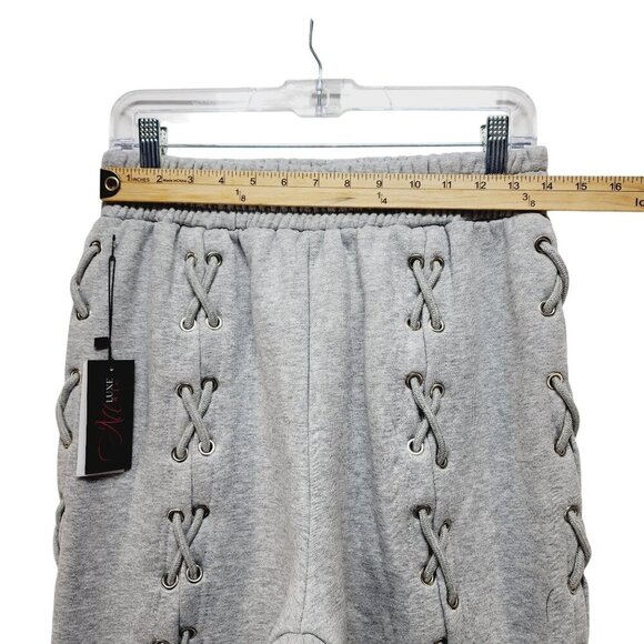 Luxe Allure Lace-Up Grey Womens Sweatpants Size XL - Picture 11 of 13